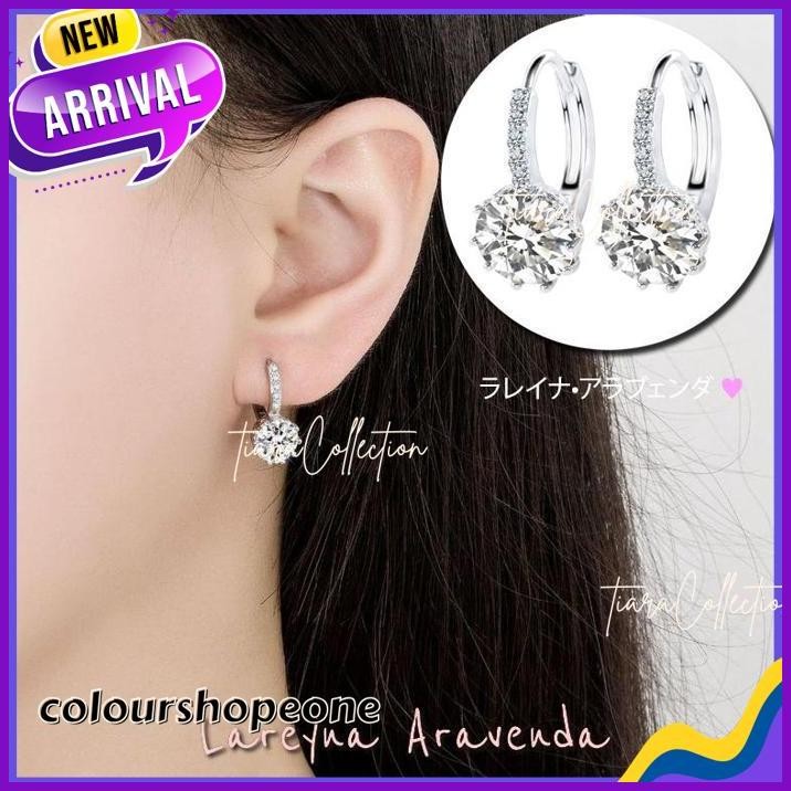 ANTING KLIP WANITA S925 KOREA BIG KRISTAL CRYSTAL AT050 BEST PRODUK
