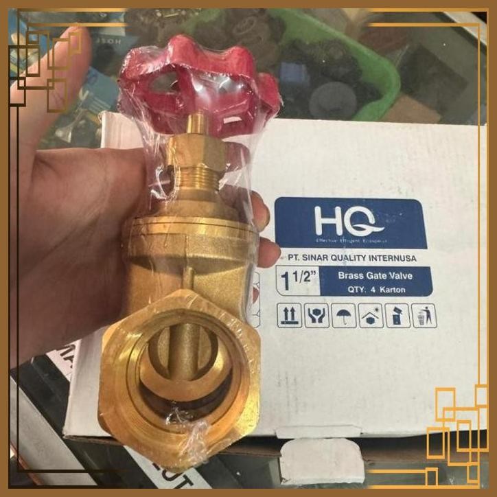 [TSJ] Bukan ONDA GATE VALVE 1 1/2" INCH HQ KUNINGAN STOP KRAN 1,5" HQ GATE VALVE BRASS