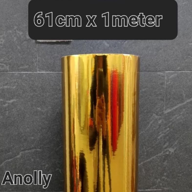

Sticker Stiker Anolly 3001 Gold Chrome Emas Chrome Lebar 60Cm