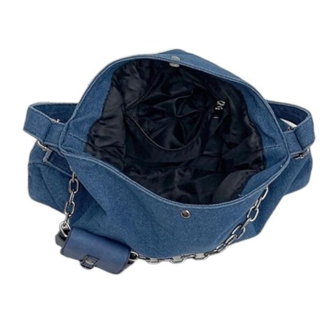 Sale Huer ~ Tas Wanita Lusione Denim Hobo Bag 9536-582