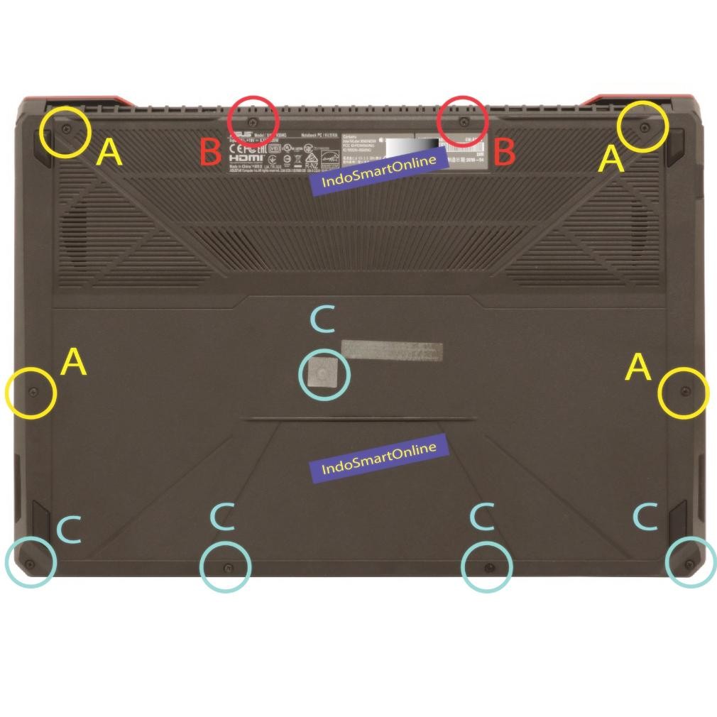 Baut Panjang Asus Tuf Fx504 Fx504G Sekrup Mur Casing Cover Bawah
