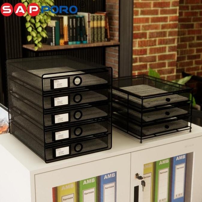 

SAPPORO VELTA - Rak Dokumen | File Rack | Document Shelf Organizer Besi Hitam MM