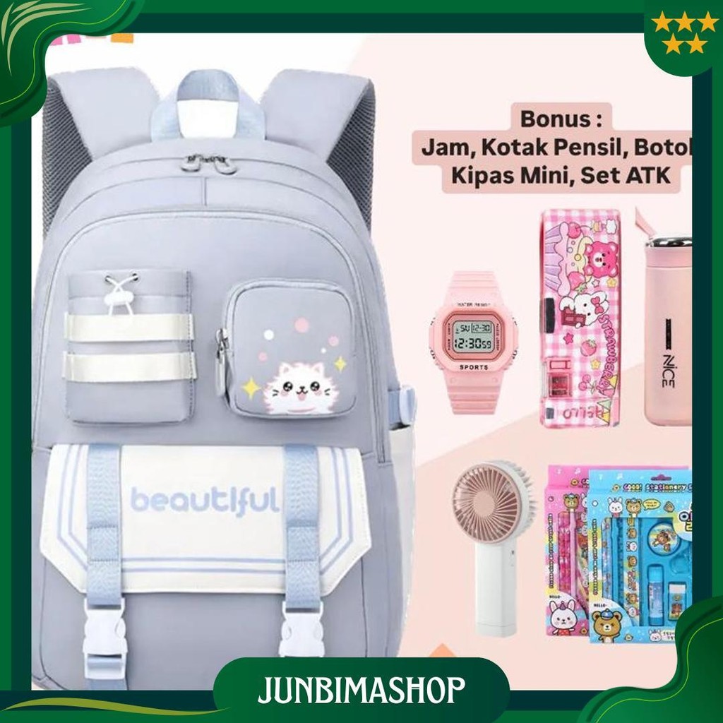 Miniso Cod Tas Ransel Sekolah Anak Sekolah Perempuan Sd Smp Beautiful Happy Summer Full Paket Satu S
