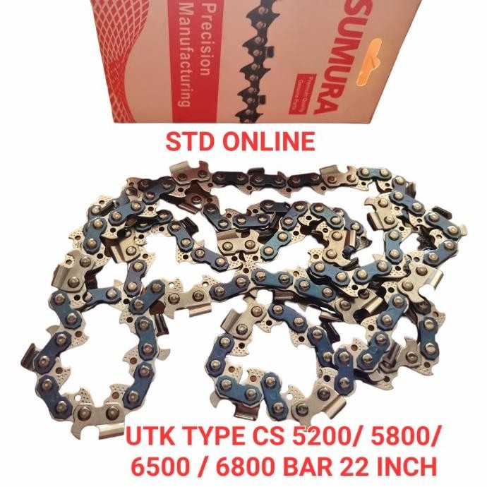 rantai chainsaw 5800 22in 38T mesin gergaji kayu