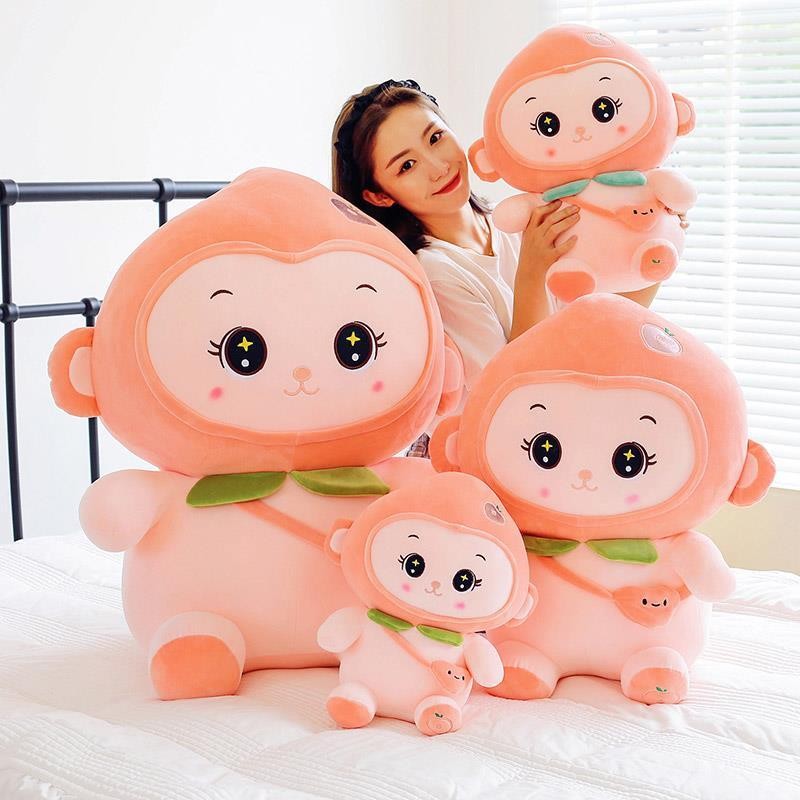 Boneka Mewah Monyet Kecil Persik Super Lembut Menyenangkan Lucu