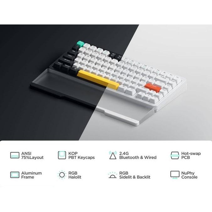 Sale Nuphy Halo75 Wireless Mechanical Keyboard Computer Keycaps Mouse