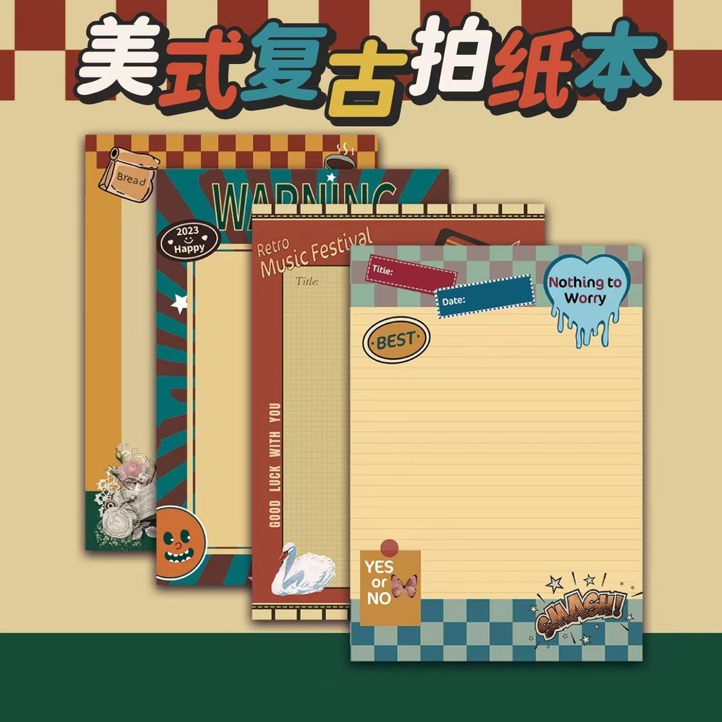 

Buku Catatan Memo Vintage yang Dapat Dilepas untuk Pelajar, Buku Catatan Sticky Notes yang Dapat Dilepas