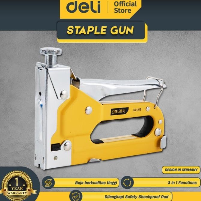 

BISA COD Deli Staple Gun/Staples Tembak 3 in 1 Chromium molybdenum Bisa 3 Jenis Staples EDL1313 /Alat Perkakas Ka-67