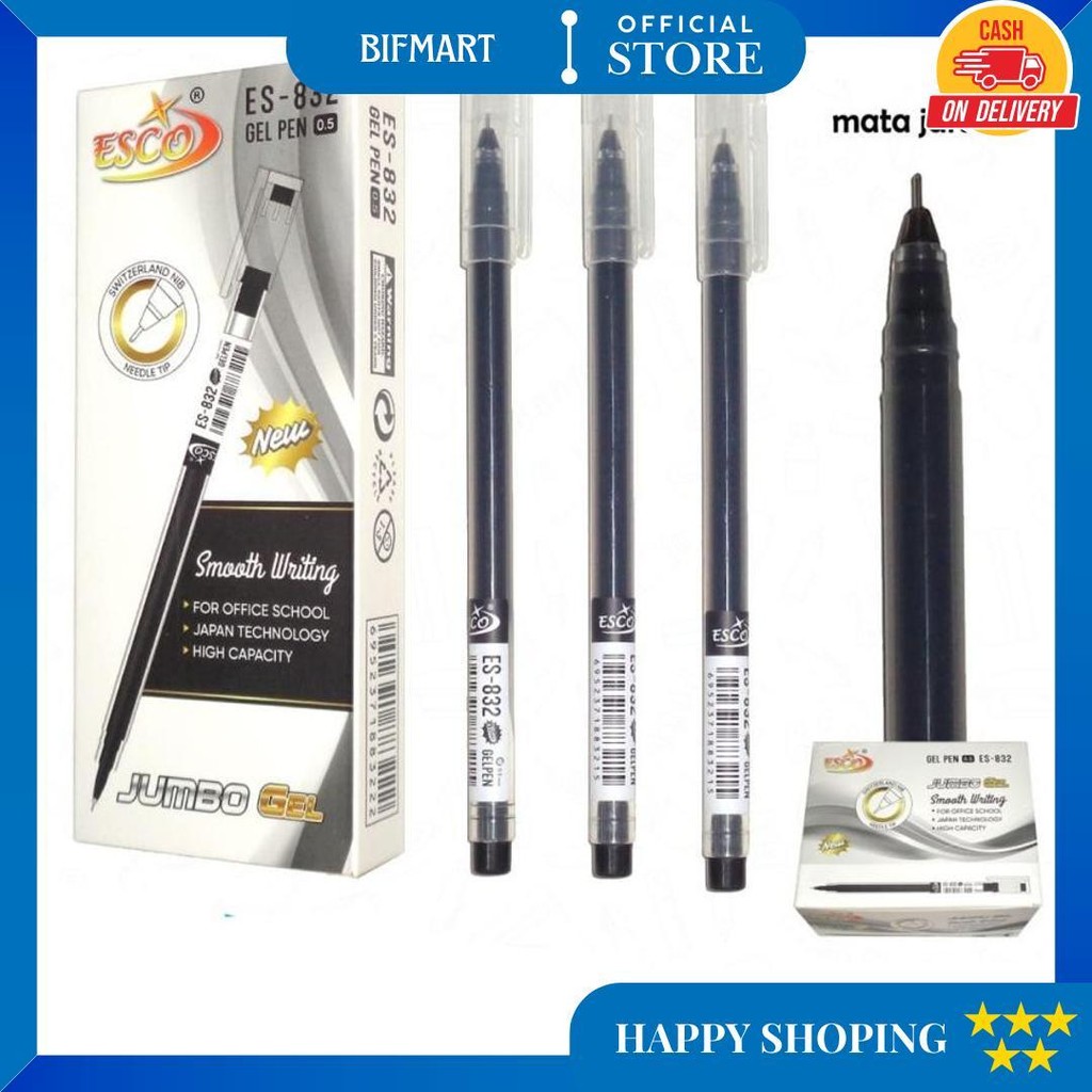 

1 Lsn / 12 Pcs Gel Pen Esco Es-832 D Promo Puncak