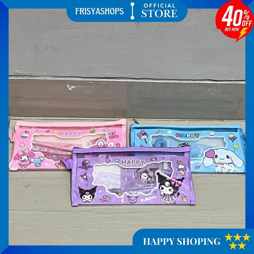 

Alat Tulis Set 7 In 1 Karakter Kuromi Lucu Pouch Net Stationery Hadiah Anak Sanrio Labubu - Gg0439 D Best Seller