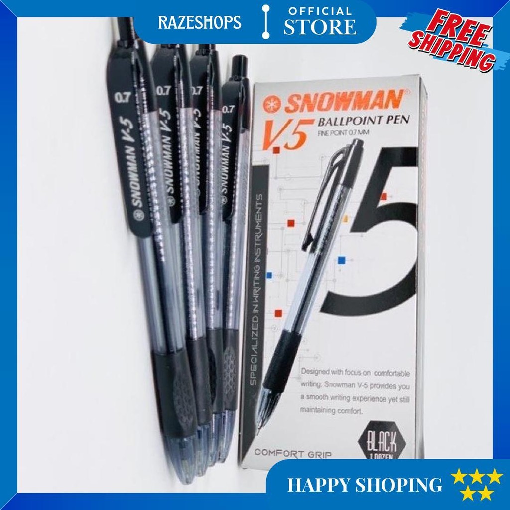 

(1Pack) Pulpen Snowman V5 0.7Mm Ballpoint Pen D Termurah