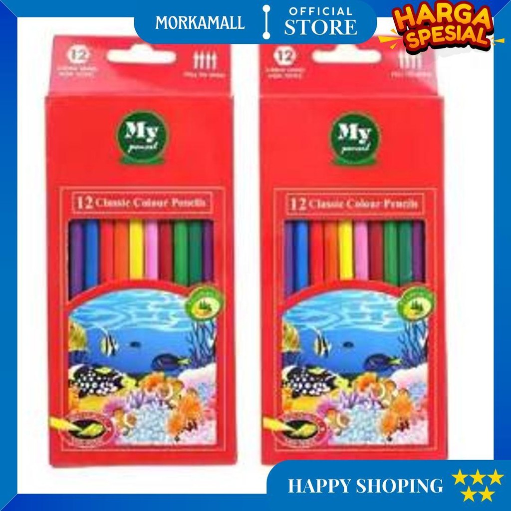 

Pensil 12 Warna Panjang My Pencil / Color Pencil Paper Box Classic / Coloring Set Anak Anak D Sale