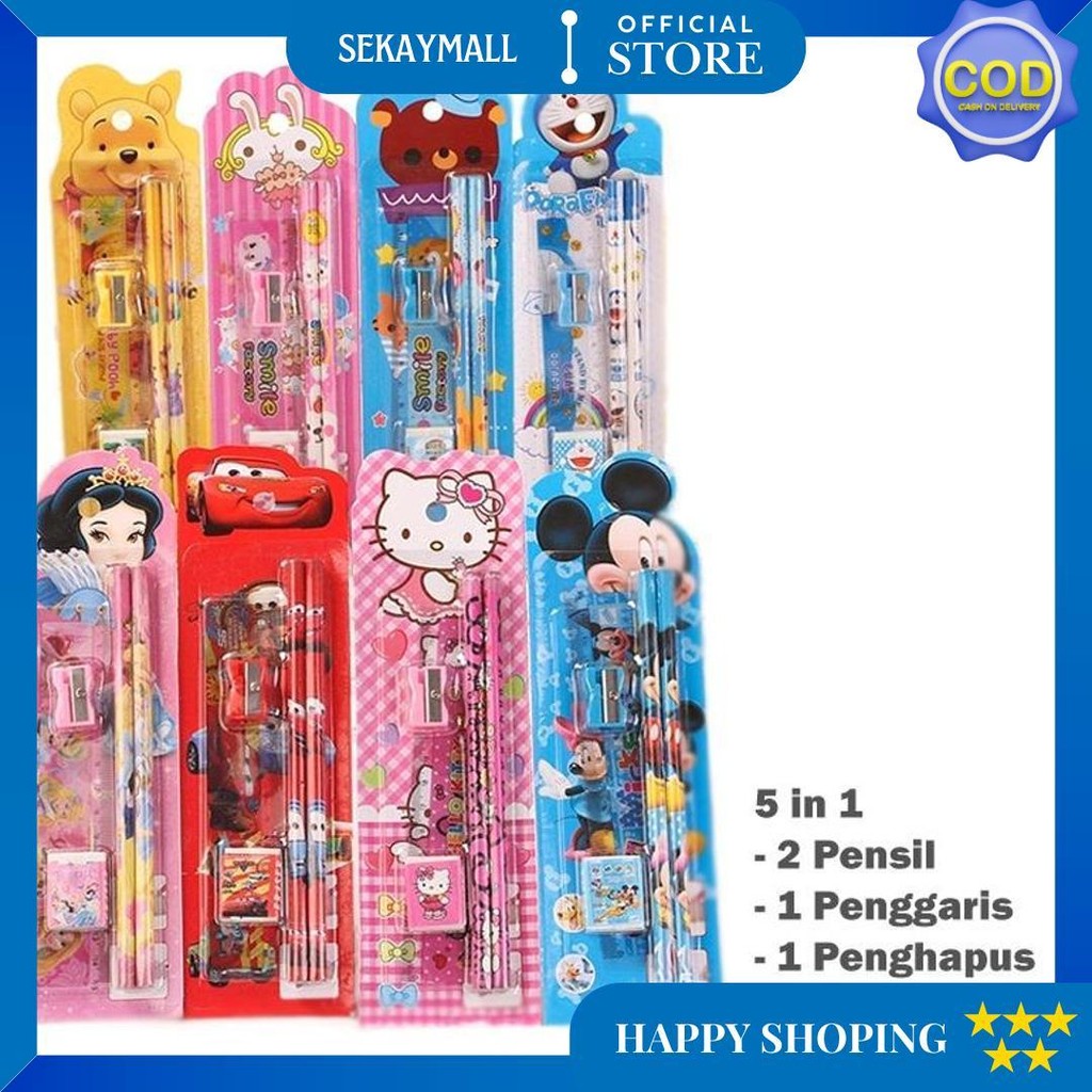 

Tasunik88 Stationary Set 5 In 1 Karakter / Alat Tulis Sekolah / Paket Alat Tulis / Mini Stationary / Set Alat Tulis Pensil S004 D Promo 4.4
