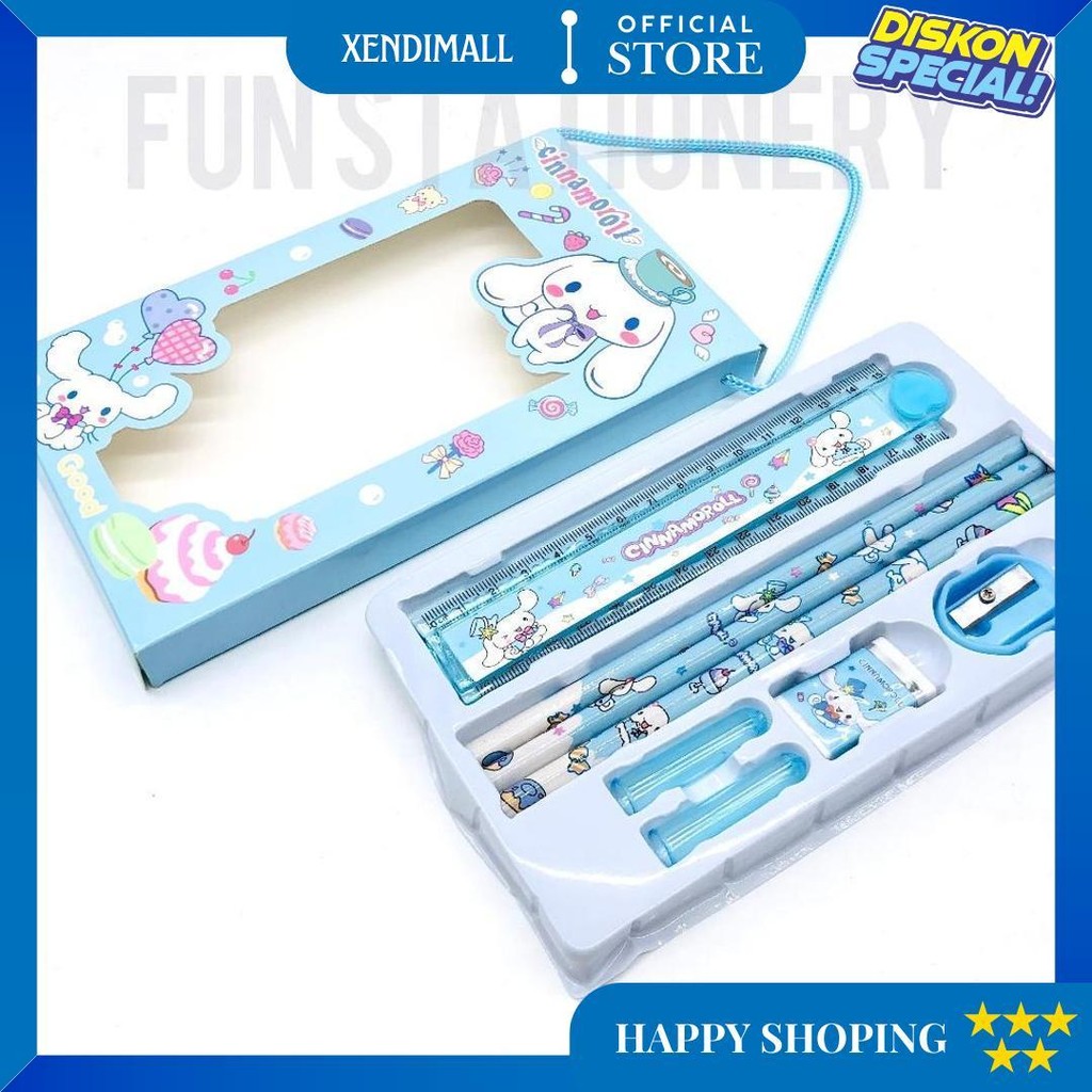 

Study Set 6605 Sanrio / Stationery Set / Set Alat Tulis Kuromi Cinnamoroll D Promo Puncak