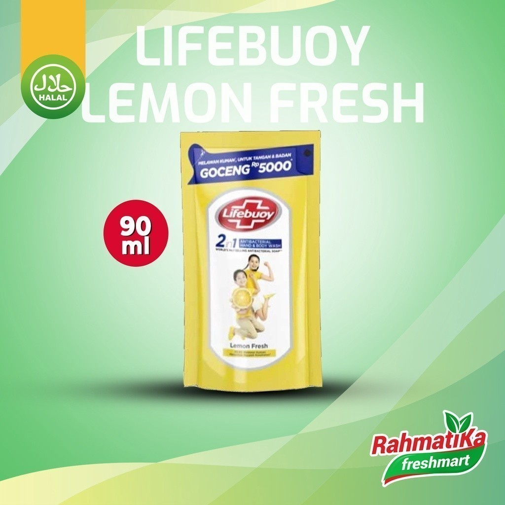 Lifebuoy Antibacterial Hand & Body Wash Lemon Fresh - Sabun Cair 90 ml