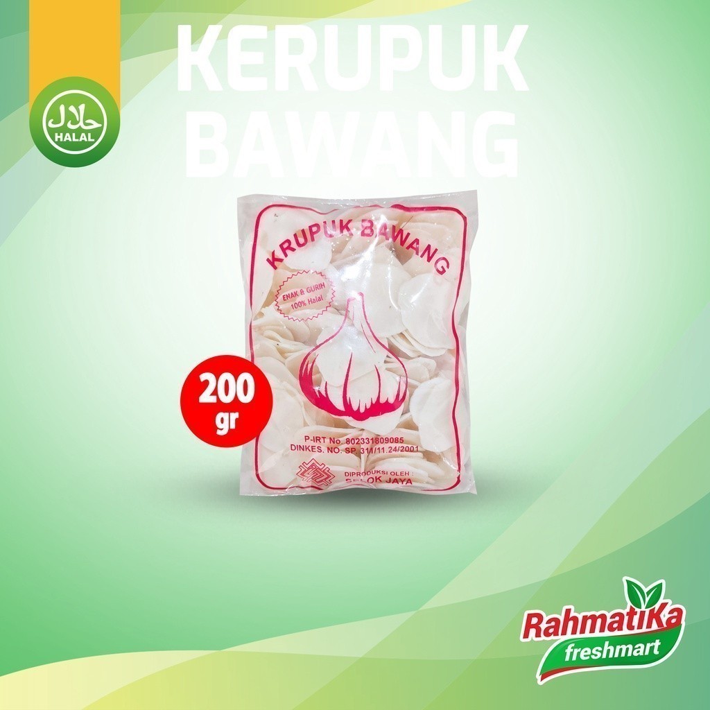 

Krupuk Bawang / Kerupuk Bawang Cap Selok Jaya 200 gram