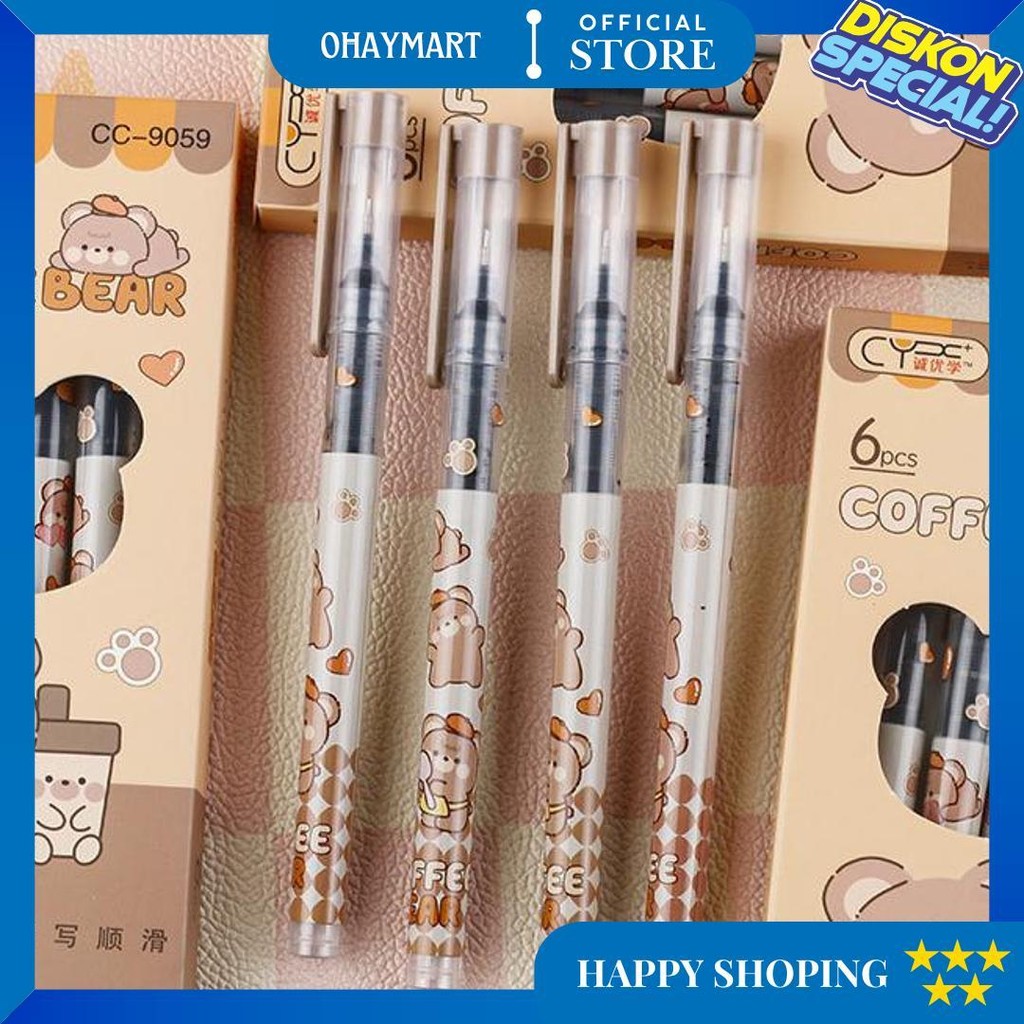 

Best! Pulpen Air 0.5 Mm Isi 6 Pcs Karakter Beruang Cokelat Tema Kopi Latte Brown Kawaii Cute D Sale