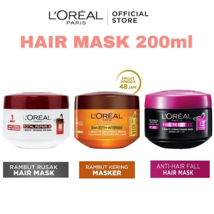 L'Oreal Loreal Paris Hair Care Mask Masker Perawatan Rambut 200 ml