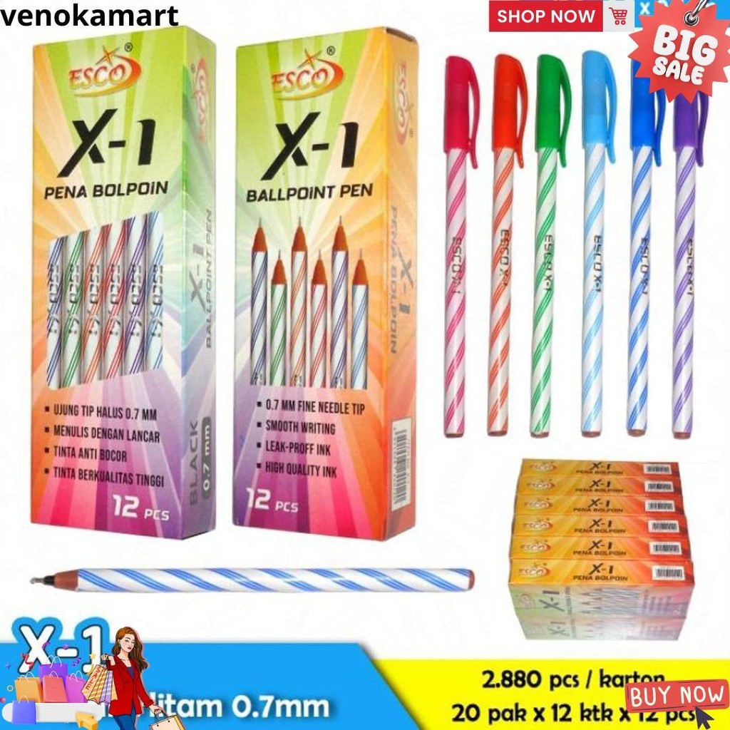 

Pulpen Stark 1 Pack Isi 12Pcs Ballpoint Lilin Tinta Hitam Murah D Gratis Ongkir