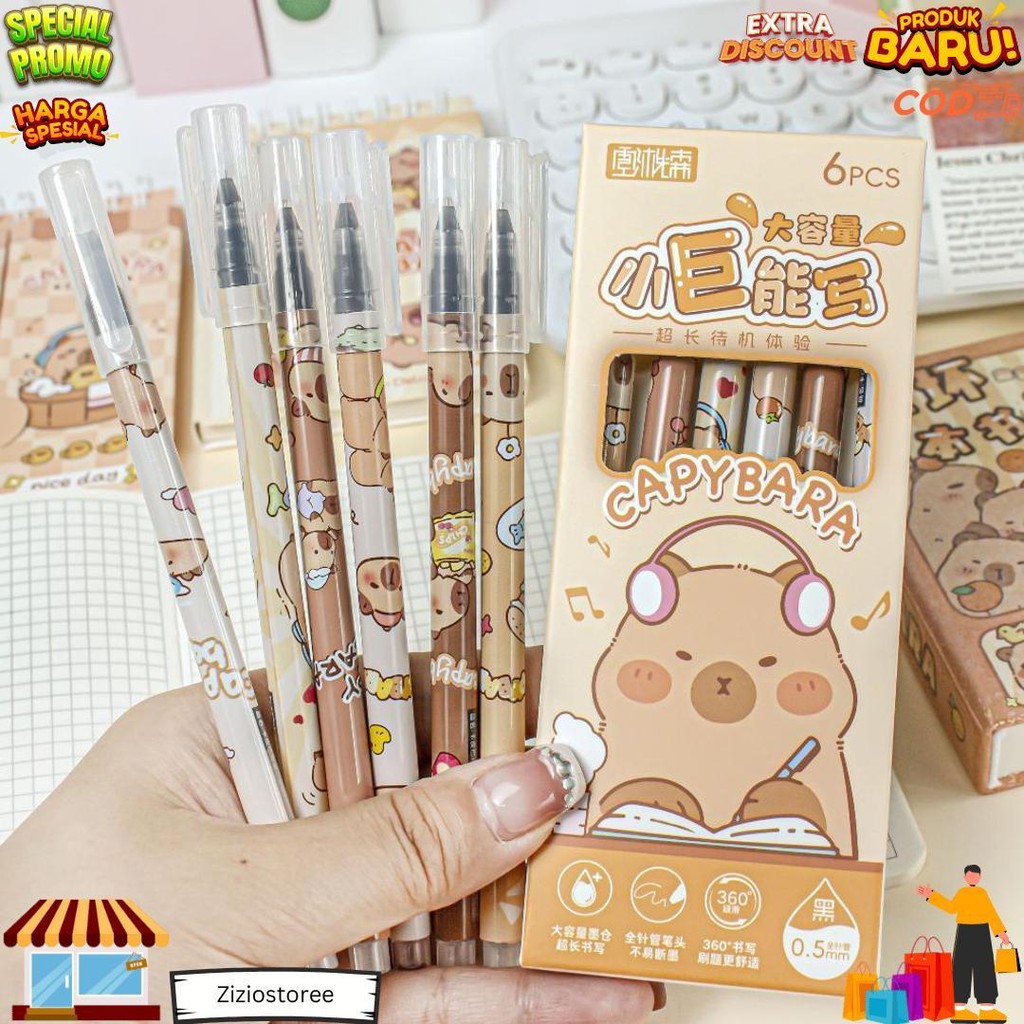 

1 Set Isi 6 Pcs Pulpen Gel Motif Animal, Anime Girl Dan Astronot Lucu Imut D Gratis Ongkir