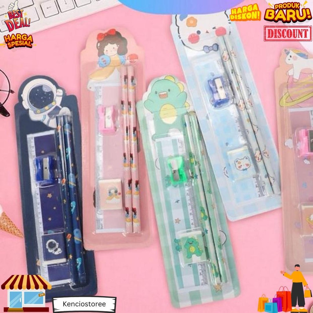 

Paket Alat Tulis 5 In 1 Pensil Stationery Gift Set D Promo Puncak