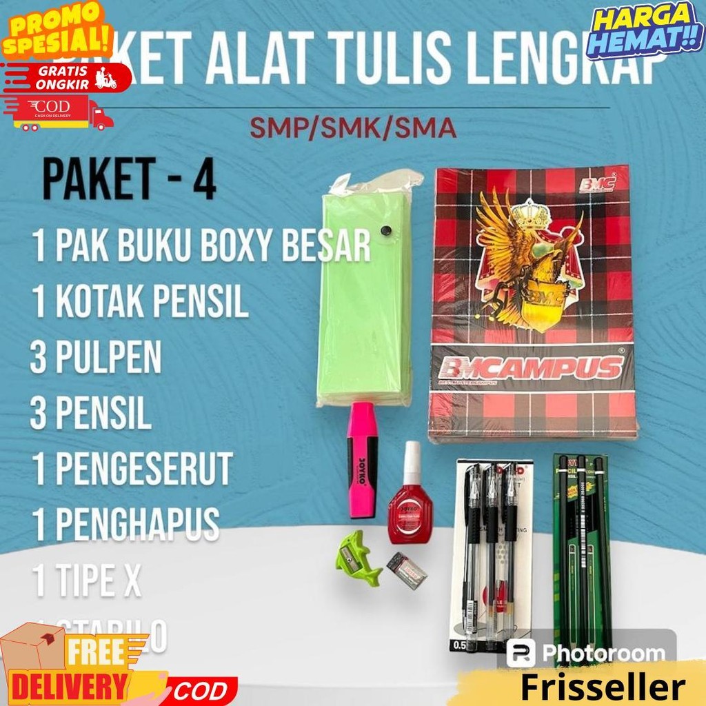 

Paket Atk Lengkap Sd/Smp/Smk/Sma Buku Tulis / Alat Tulis Sekolah D Promo Puncak