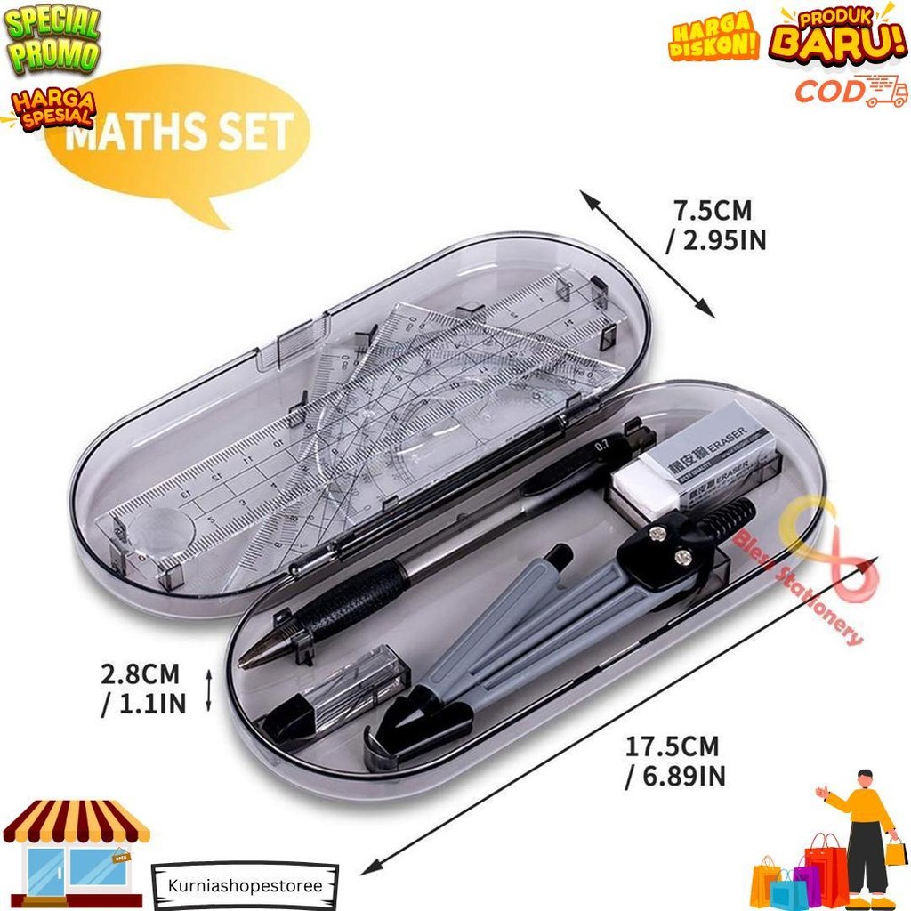 

Jangka Penggaris Busur Sekolah Deli Compass Drafting Set Square Ruler D Promo Puncak