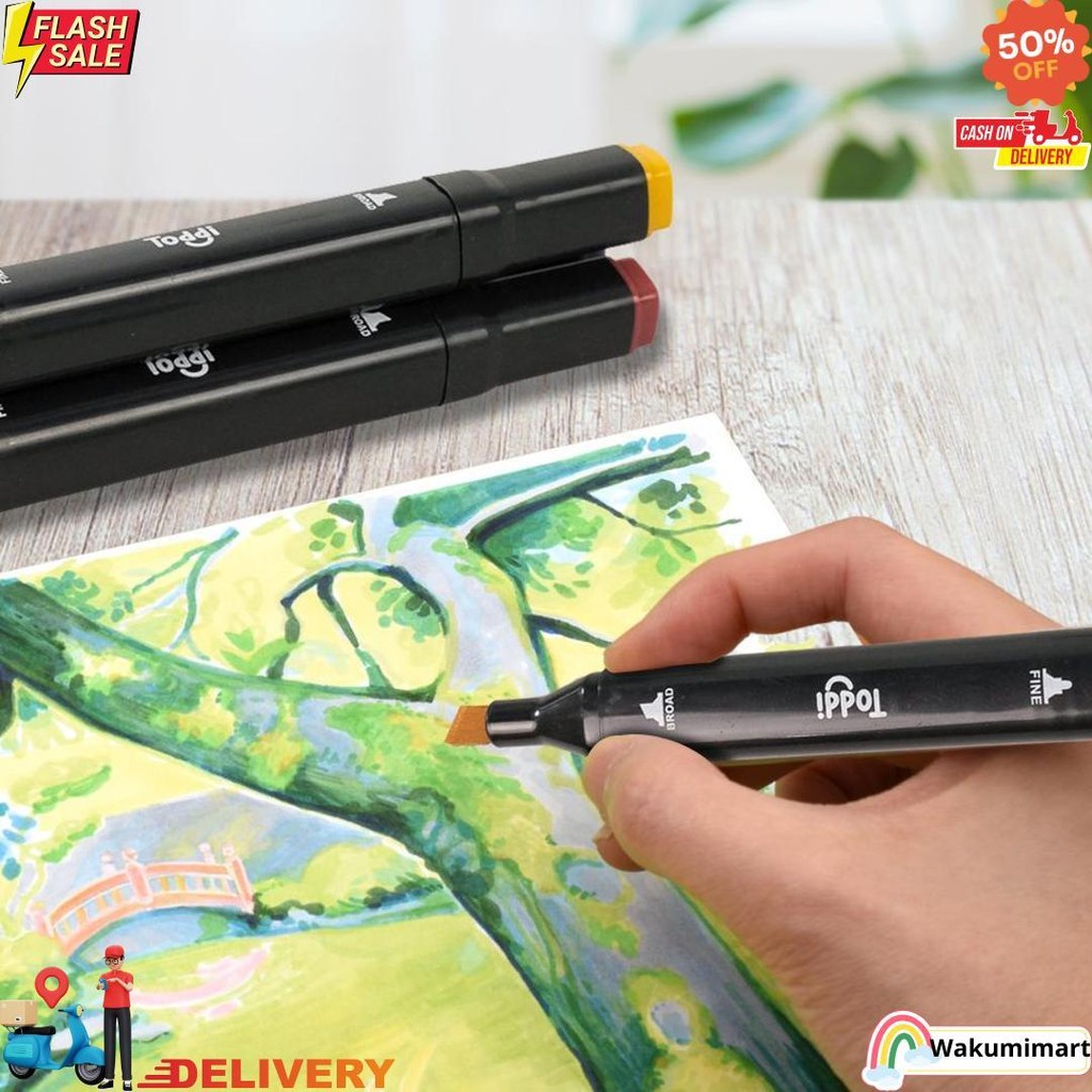 

Promo Toddi Spidol Warna Warni 1 Set Sketch Marker 2 Tip Touch Marker 48/60/80 Warna D Sale