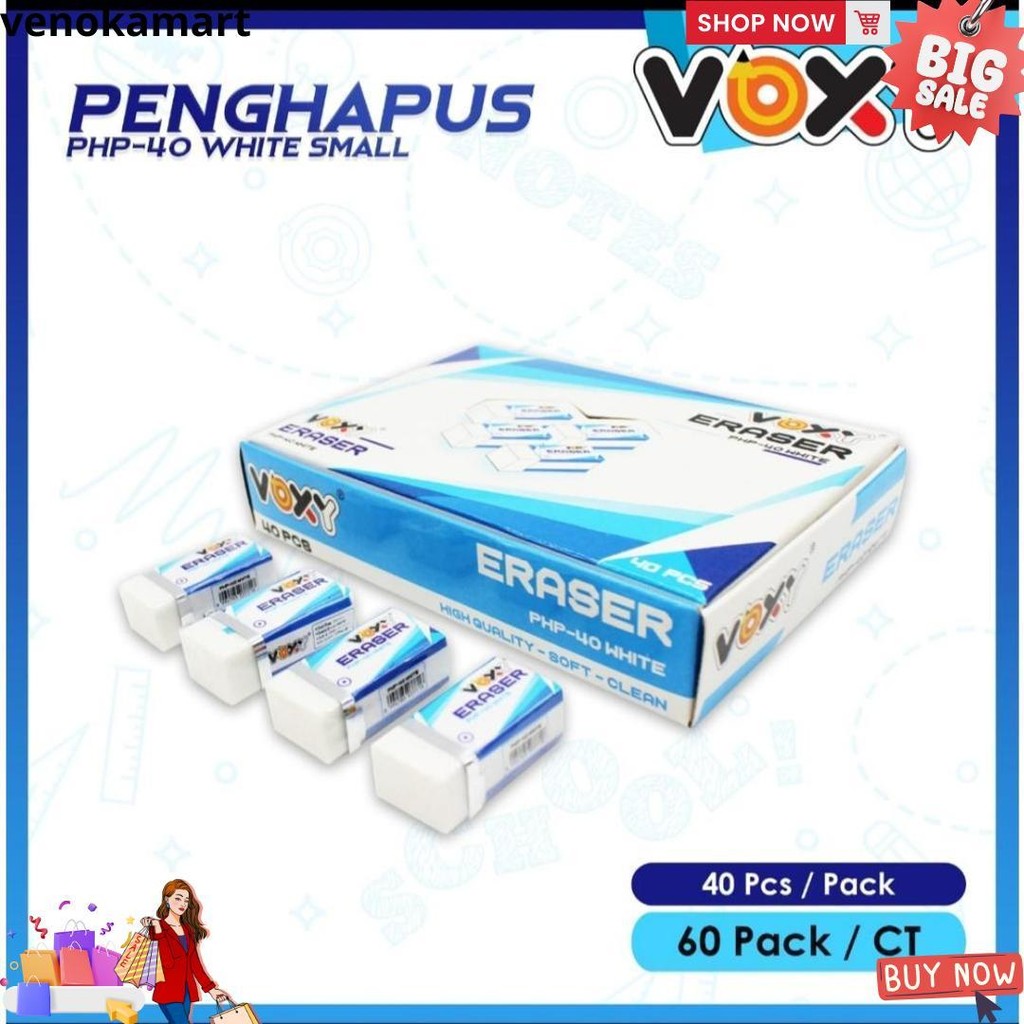 

1 Pack 40 Pcs Penghapus Pensil Ogino / Voxy / Gm D Best Seller
