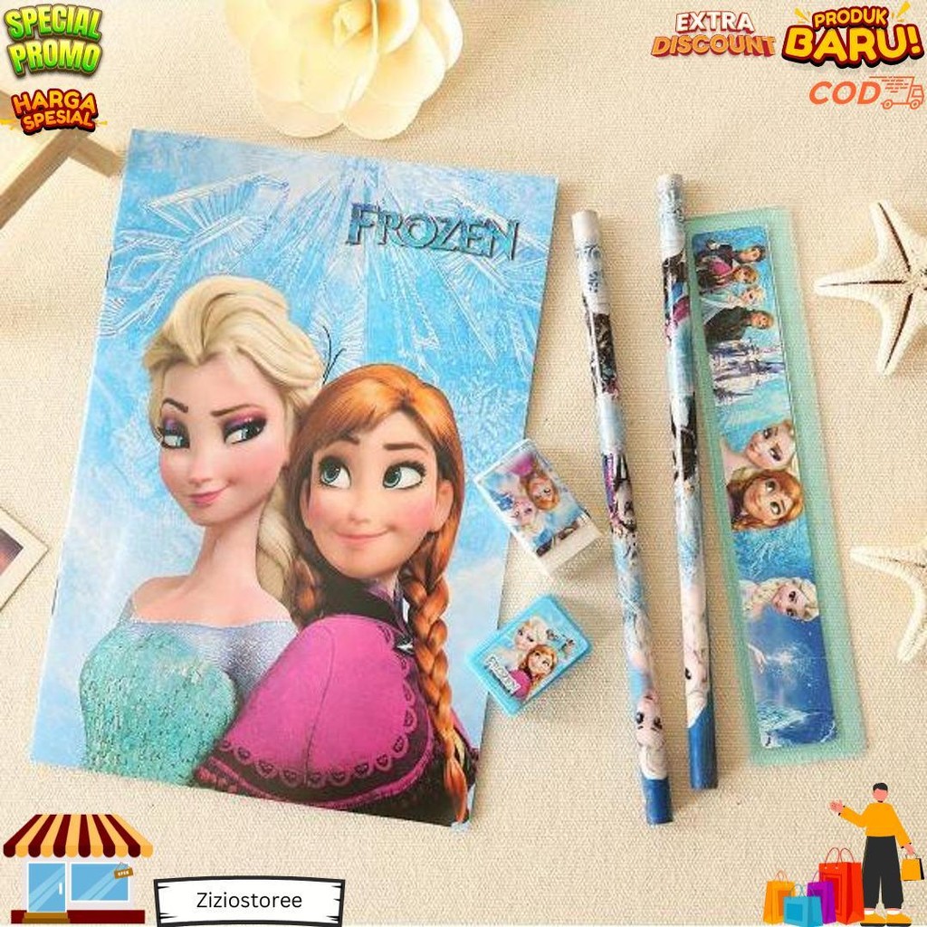 

Mmm Stationery Set 6In1 Free Bag Set Alat Tulis Anak Sekolah Paket Buku Pensil Pena Penghapus Pengaris D Sale