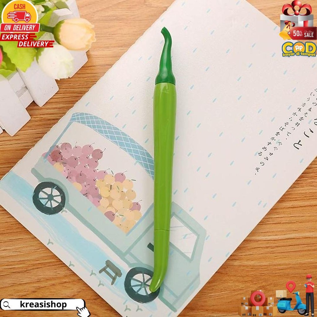 

Pkc~Atk Pulpen Model Cabai/Pen Unik/Ballpoint Lucu/Perlengkapan Kantor/Perlengkapan Sekolah D Terlaris