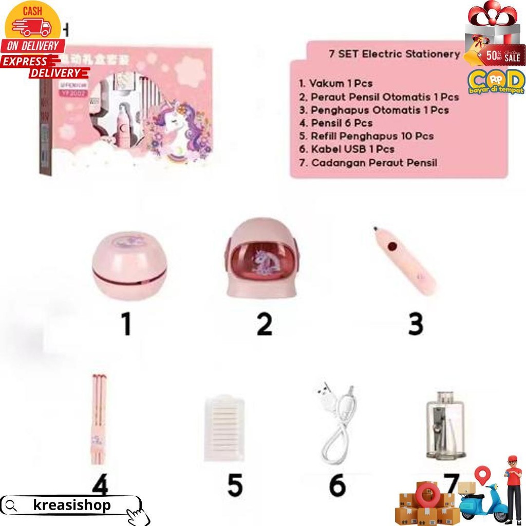 

Sdcyh Electric Stationery Set / Set Alat Tulis Elektrik Rautan Penghapus Vacuum Pensil 11 In 1 D Gratis Ongkir