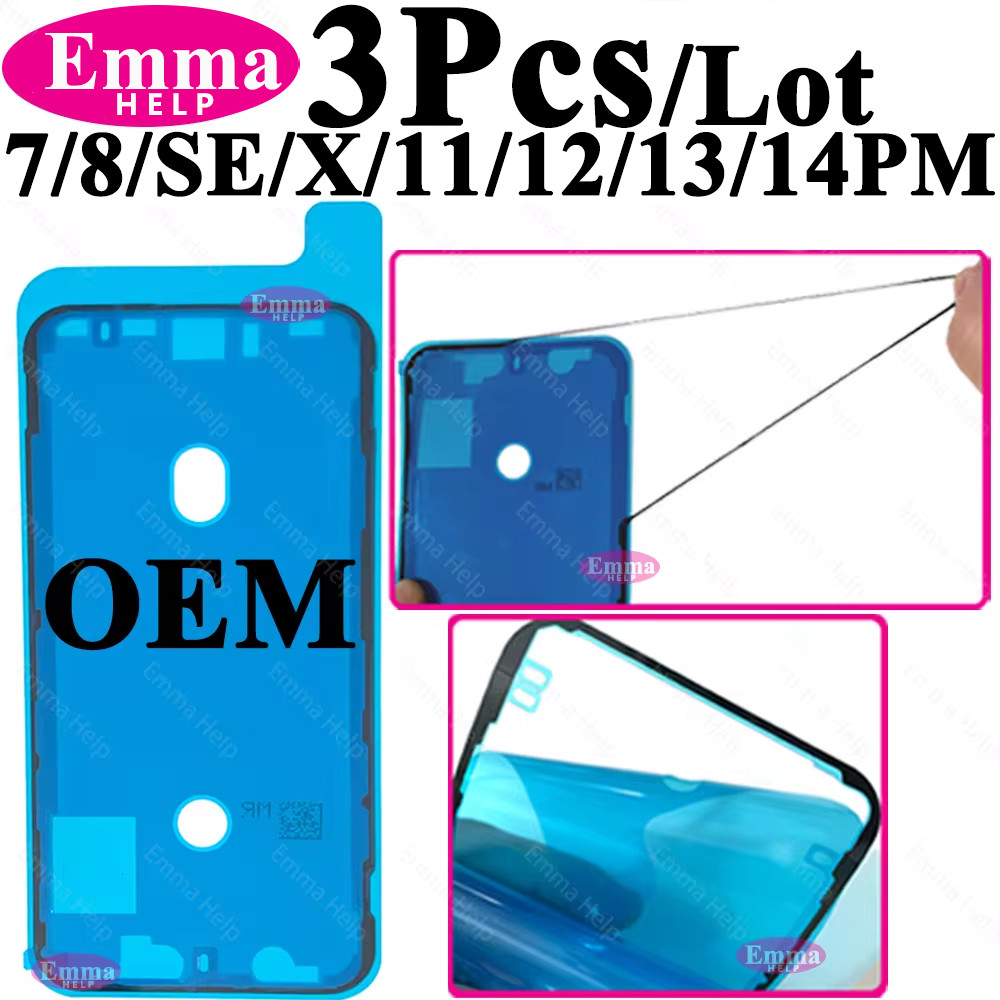 

EmmaHelp 3pcs OEM LCD Screen Display Glue Waterproof Sticker untuk iPhone 11 12 13 7 8 Plus XS X 14