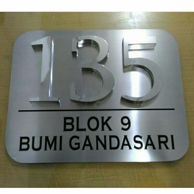 Promo Nomor Rumah Stainless Angka Timbul