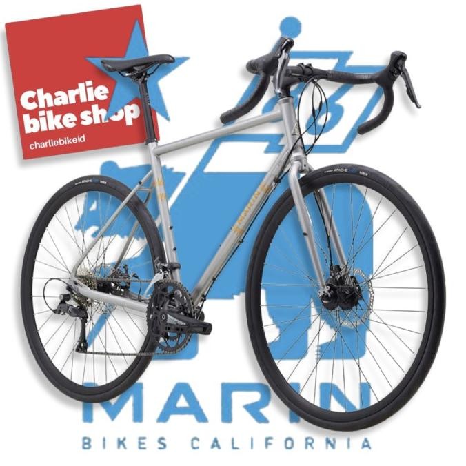 ready  Fullbike Gravel Bike CrMo Steel MARIN NICASIO 700c Silver murah