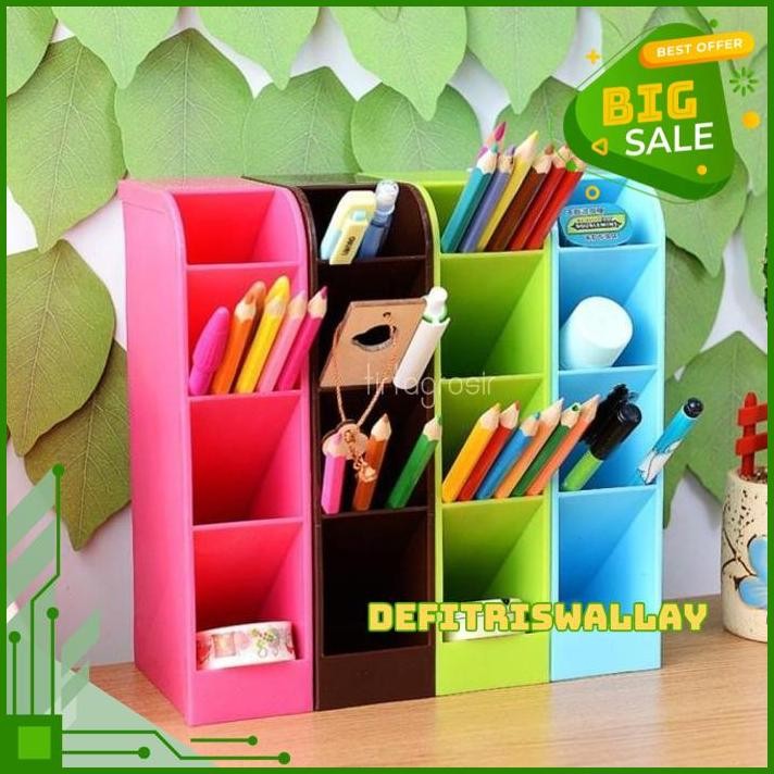 

RAK MINI 4 SEKAT TEMPAT KOTAK ALAT TULIS PULPEN STATIONERY STAND MEJA GRATIS ONGKIR
