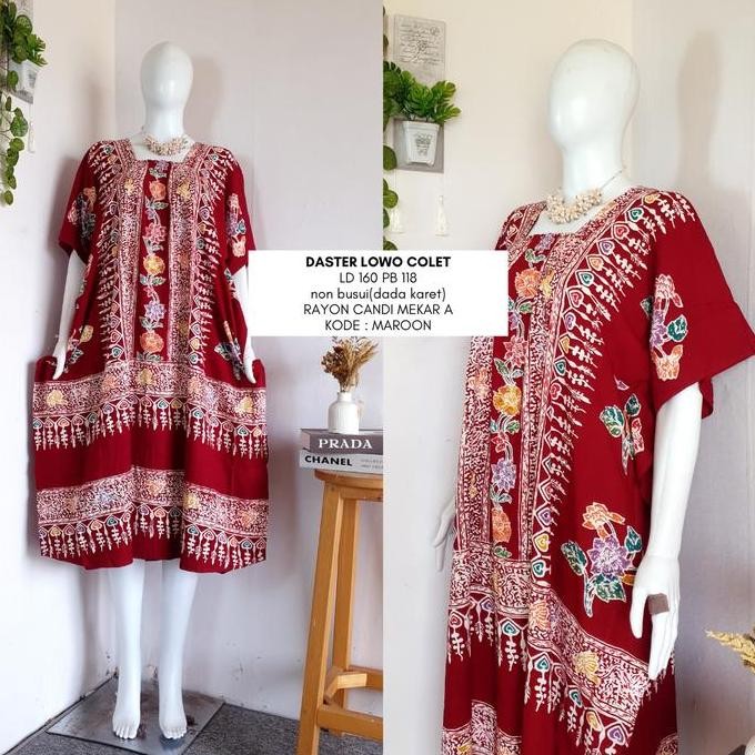 daster lowo encim LD 140-160 | busui friendly | daster batik kelelawar cap encim rayon candi mekar B