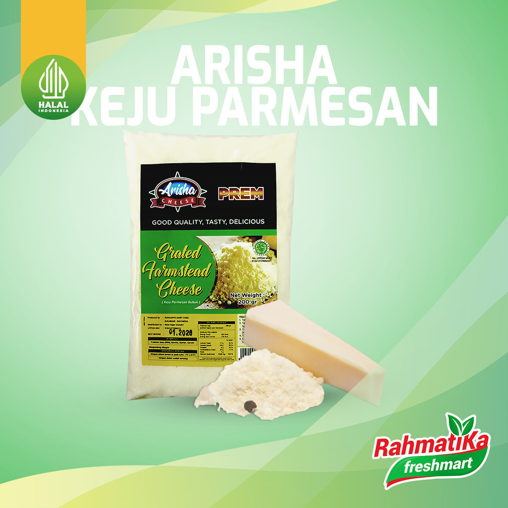

Arisha Grated Farmstead Cheese / Keju Parmesan 200 gr