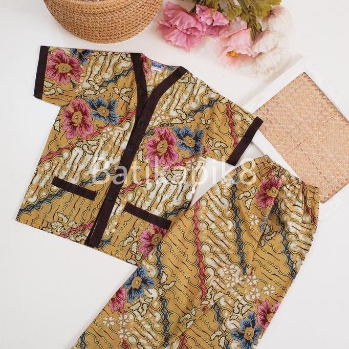 [3 Pasang] Piyama Batik Anak / Batik Anak / Piyama Anak / Baju Tidur / Lengan Pendek Celana Panjang 