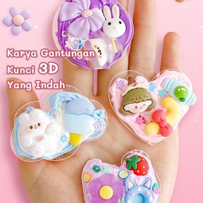 

Baru Cod1400Pcs Diy Gantungan Kunci Akrilik Set Mainan Cream Guka Set Diy Guka Set Stiker Kartu Kotak Cream Gum Guka Kartun Mainan Anak Perempuan Hadiah Ulang Tahun Premium