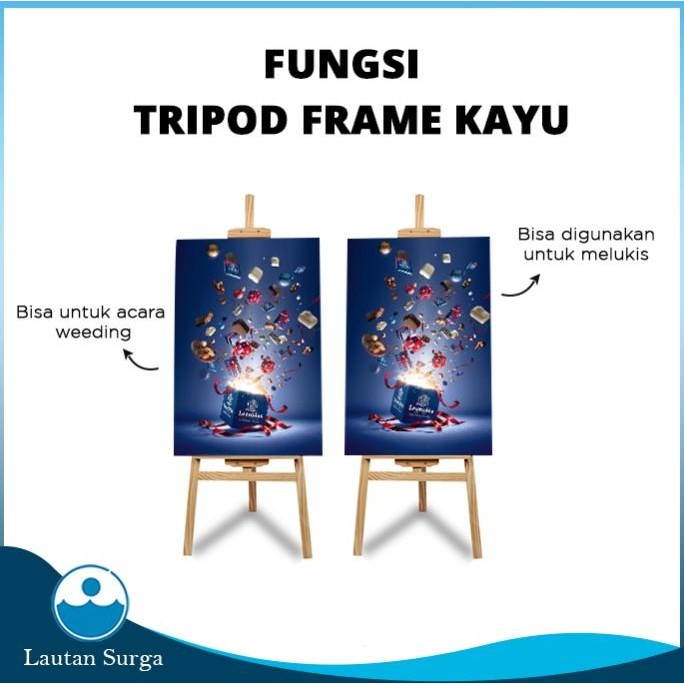 

Baru Stand Tripod / Wooden Easel Tripod Kayu Stand Lukis, Bingkai Foto Premium
