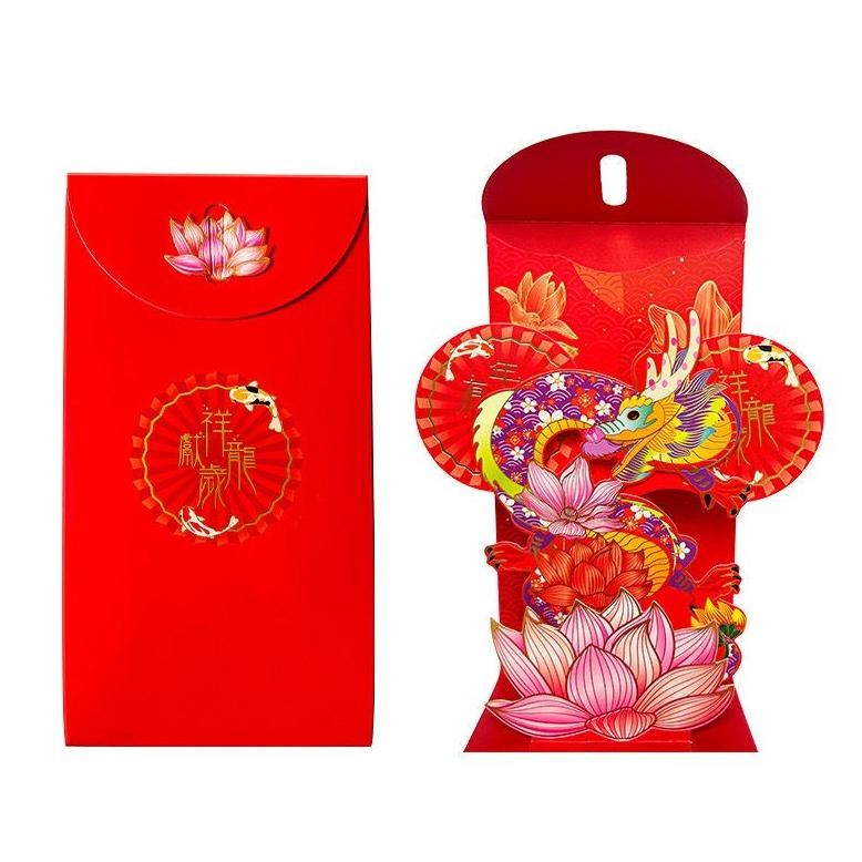 

Edf-62 Angpao Premium Pop Up 3D Hongpao Dragon Lucu Murah Premium Tebal Hong Pao