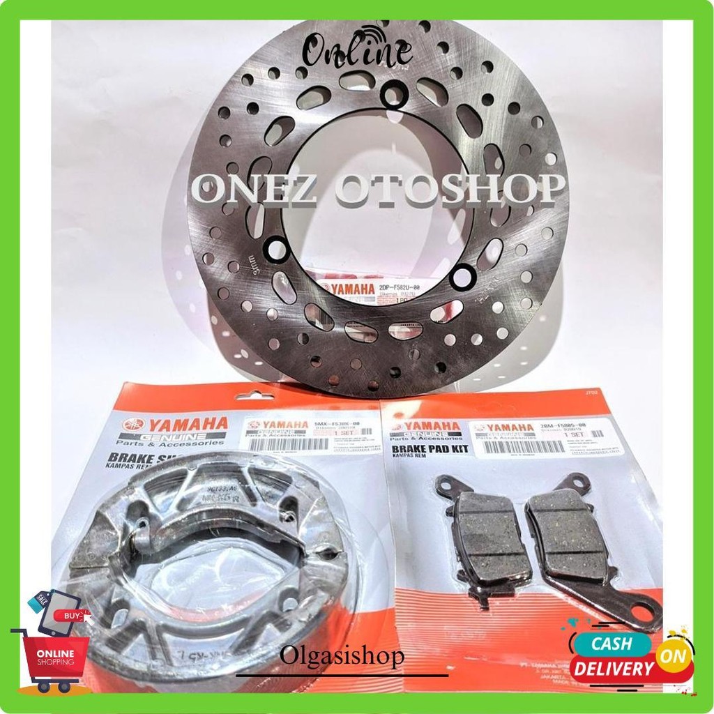 Paket Piringan Cakram Aerox Lexi Dan Kampas Rem Depan Belakang Terlaris