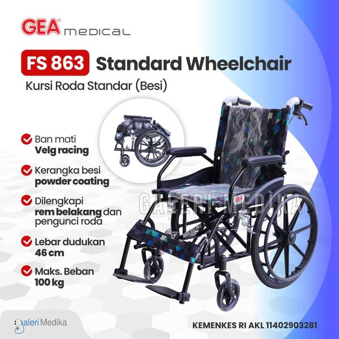 Kursi Roda GEA FS 863 Steel Wheelchair / Kursi Roda Semi Travel GEA