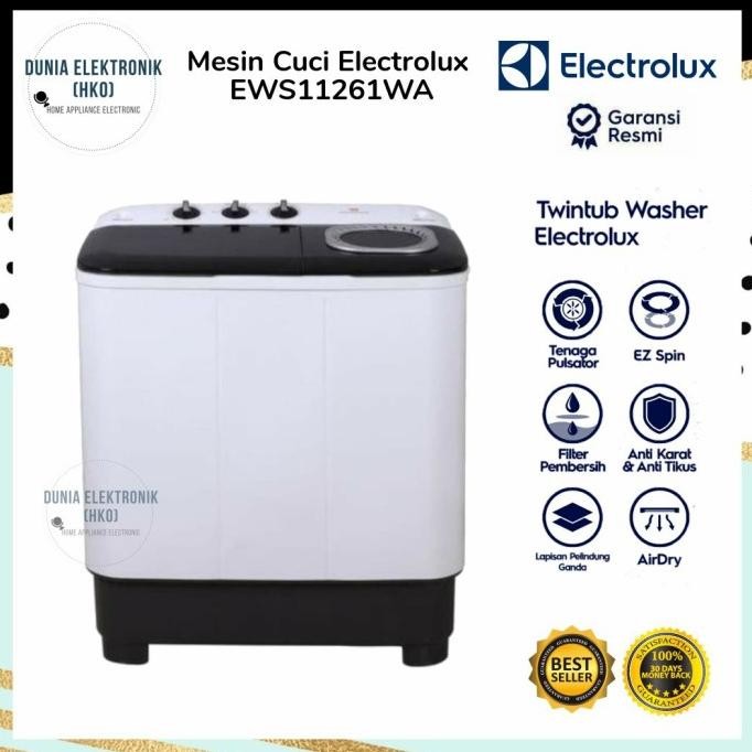 Murah MESIN CUCI ELECTROLUX EWS11261WA EWS 11261WA MESIN CUCI 2 TABUNG 10 KG Non COD