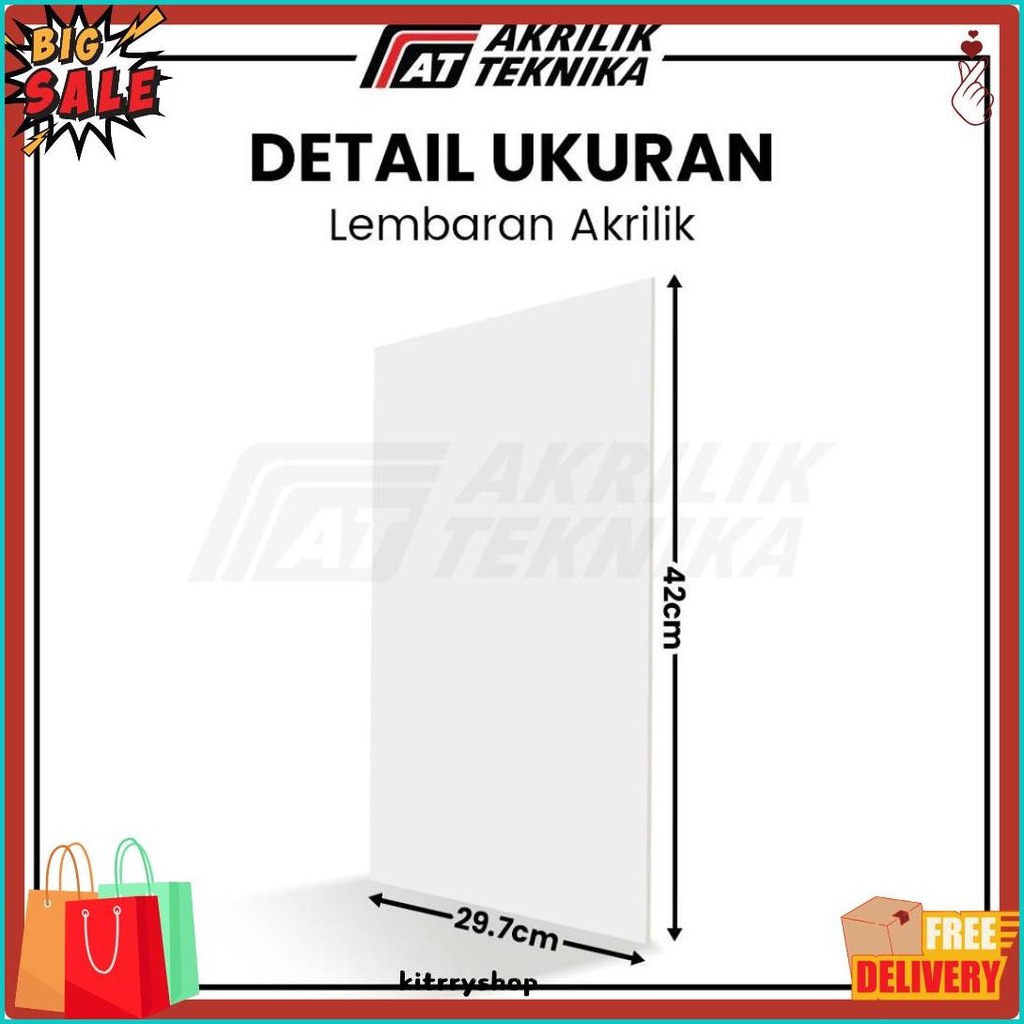 

Lembaran Akrilik A3 5Mm / Acrylic Sheet Clear / Akrilik Bening Hitam Putih Flash Sale! Diskon Hingga 70%