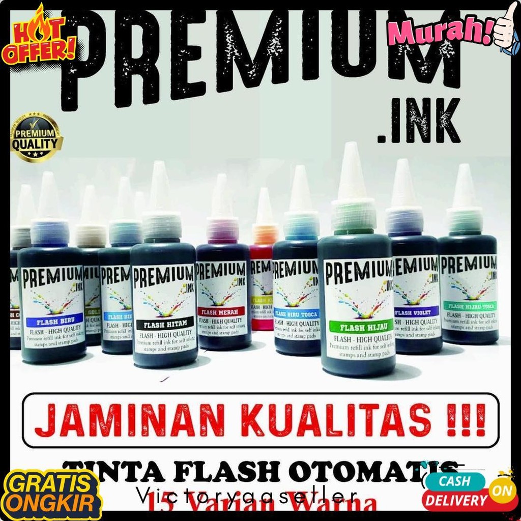 

Tinta Stempel Flash Otomatis 15 Varian Warna Kualitas Premium - Flash Ink Premium - Tinta Flash Refill Isi 100 Ml Terlengkap Dan Termurah