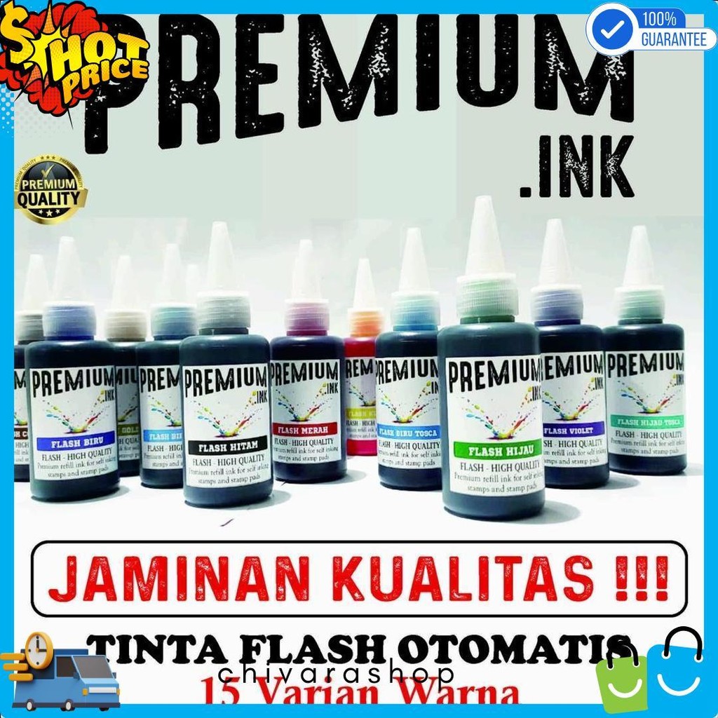 

Tinta Stempel Flash Otomatis 15 Varian Warna Kualitas Premium - Flash Ink Premium - Tinta Flash Refill Isi 100 Ml Diskon