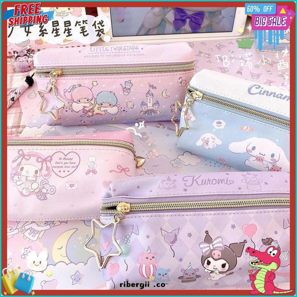 

Tempat Pensil Terbaru 2 Sisi / Kotak Pensil Sanrio Terbaru /Pencil Case Cinnamoroll Kueomi Melody 2 Sekat Diskon Setengah Harga