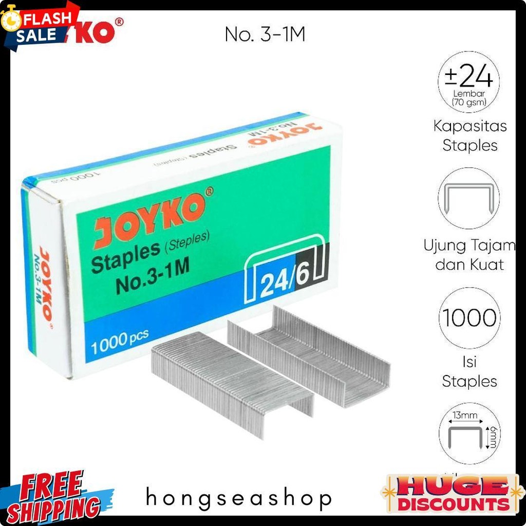 

Joyko Staples No.3 Isi Stepler Besar Hekter Joyko No.3-1M [20Pcs] Terlaris! Produk Ini Banyak Dicari
